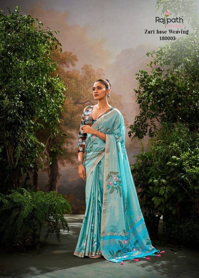 Kalindi Silk By Rajpath Soft Linen Tissue With Printed Saree